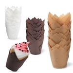 Tulipes Sacs de Cupcake, 200pcs Caissettes Muffins À La Graisse, Caissettes CupcakeEn Papier Parchemin Classique, Emballage de Cupcake Antiadhésif Résistant À La Chaleur Caissettes Cupcake