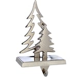 WeRChristmas Porte Chaussette Sapin de Noël en métal plaqué Argent 18 cm