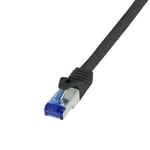 LogiLink S-FTP Cat6a nätverkskabel 50m svart - Kopparskärmad - ISO11801 Channel Class EA-certifiering