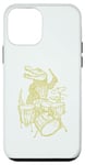 Coque pour iPhone 12 mini Crocodile jouant de la batterie en forme de crocodile, percussion, reptile