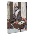 Big Box Art Lady Writing a Poem by Yashima Gakutei Painting Canvas Wall Art Framed Picture Print, 30 x 20 Inch (76 x 50 cm), Grey, Brown, Black, Cream