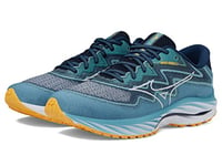 Mizuno Mens Wave Rider 27 Running Shoe, Adriatic Blue-Snow White, 10.5 UK