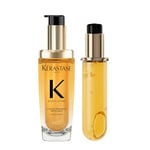 KÉRASTASE Elixir Ultime - Huile Originale + Recharge - Huile Capillaire Nourrissante Multi-Usages - Soin Thermo-Protecteur Sans Rinçage - Huiles de Camélia & Argan - Tous Types de Cheveux - 2 x 75 ml