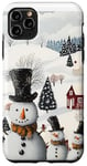 iPhone 11 Pro Max Snowman Winter Village Scene Holiday Theme Design Case