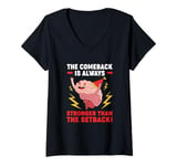 Womens Stroke Awareness The Comeback Is Always Stronger V-Neck T-Shirt