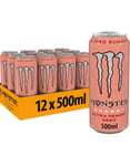 12 stk Monster Energy Ultra Peachy Keen 500 ml Energidrikk (UK Import) - Helt Brett (Sukkerfri)
