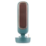Camisin Portable USB Tower Type Bladeless Water Mist Fan USB Handheld Retro Fan Cooling Air Conditioner Humidifier-Green