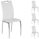 Idimex - Lot de 4 chaises apollo assise synthétique blanc - Blanc