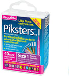 Piksters Interdental Brushes 40 Pack, Size 1 Purple - Durable Plaque Cleaners