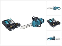 Makita DUC 357 RT2X2 akkusaha 18 V 35 cm 7,7 m/s + 2x akut 5,0 Ah + latauslaite