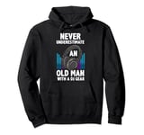 Never Underestimate An Old Man With A DJ Gear - Funny DJ Pullover Hoodie