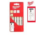 Pack de 5 lames scie sauteuse MILWAUKEE bois/PVC 75 mm denture de 2,5 mm 4932254061