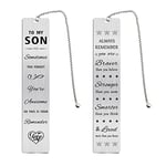 Jzxwan Son Gifts from Mum and Dad，Personalized Birthday Graduation Gifts for Son, Sometimes You Forget You're Awesome Bookmark for Son