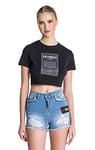 Gianni Kavanagh Women's Black Chromatica Cropped Tee T-Shirt, S