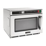 Buffalo 1800 W Programmable Compact Microwave Oven 17 Litre, Stainless Steel, Commercial Microwave, Ext Size: 340x420x563 mm, Int Size: 175x330x310 mm, 60 min Max Cooking Time, FB865