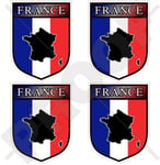 France Français Shield République Française 50 mm (5,1 cm) bumper-helmet en vinyle autocollants, Stickers x4