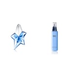 MUGLER ANGEL, Eau de Parfum Rechargeable 25 ml + Eau de Parfum Flacon Recharge 100 ml, Parfum pour Femme Ambré Gourmand, Lot de 2 produits