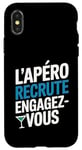 Coque pour iPhone X/XS L'Apéro Recrute Engagez-vous Humour Convivialité Amusant