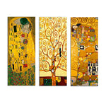 Printerland Tableau mural en bois 70 x 50 cm 3 pièces style KLIMT étreinte arbre de vie décoration murale complément mobilier salon chambre cuisine bureau