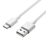 Premium Cord USB-C to USB 2.0 Connection Cable 1 m, Fast Charge up to 3 A, Charging Cable and Data Cable, USB 3.1 Type C Male to USB 2.0 Type A Male, Colour: White, Length 1 m