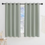 KGORGE Rideau Occultant Court - Rideaux Isolation Thermique pour Fenêtre, Rideau Brise Vue Decoration de Cuisine Salon Masion Chambre Design Moderne, 140x145cm, Vert, Lot de 2