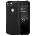 AIOVETEAB Coque Compatible avec iPhone 7 Plus/ 8 Plus, Cover de Protection Premium Cuir PU Étui Slim Rétro Business Antichoc Case pour iPhone 8 Plus et iPhone 7 Plus (Noir)