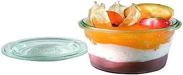 APS 12 pots Original WECK 140 ml avec couvercle, Ø 6 cm, H : 7 cm, mini-moule avec couvercle en verre, pot de conservation, pot décoratif, pot à dessert, pot de stockage, lavable au lave-vaisselle