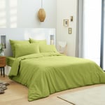 Univers Decor - Housse de couette anis 260 x 240 cm / 100% coton / 57 fils/cm² pour lit 2 places king size