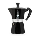 Bialetti - Moka Color : Machine à expresso emblématique sur la cuisinière, Fait du vrai café italien, Pot Moka 1 tasses (60 ml), Aluminium, Noir