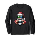 Funny Video Games Santa Gamer 8-bit Gaming Christmas Gamers Long Sleeve T-Shirt