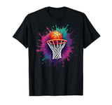 Colorful Basketball Tie Dye Color Splash Hoop Net Basketball T-Shirt