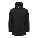 Jack & Jones Mens Parka Coat with Hood - Black - Size Small