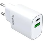 N/A VÄGGLADDARE USB-A + USB-C PD QC SMARTLINE VIT 100-240V 20W