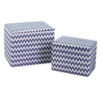 Vacchetti 3813210000 Coffre en Tissu, Blanc, Bleu, Moyen, 2 unités