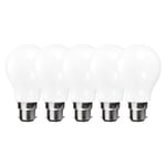 9 Watts GLS B22 BC Bayonet LED Light Bulb Opal Warm White Dimmable, Pack of 5