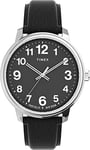 Timex Easy Reader 43mm Montre avec Bracelet en Cuir Noir pour Homme TW2V21400