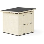 Abri de Jardin Strongbox xl - Robuste Cabane à Outils en Bois avec Fondation wpc Résistante à l'humidité et Toit en Plastique résistant, 203x203 cm,