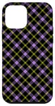 iPhone 12 mini Purple Black Green Plaid Halloween Plaid Fall Autumn Pumpkin Case