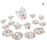 1:12 dockskåp miniatyr 17st porslin tekopp set chintz flo E