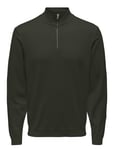 Onswyler Life Reg 14 Half Zip Knit Noos Tops Knitwear Half Zip Jumpers Green ONLY & SONS