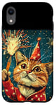 iPhone XR New Year Cheer with this Happy and Funny looking Cat Design Case