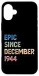 Coque pour iPhone 16 Plus 80e anniversaire homme femme épique depuis décembre 1944