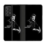 Cokitec Housse Cuir Portefeuille pour Samsung Galaxy A53 5G Musique Johnny Hallyday Noir