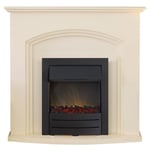 Adam Truro Fireplace in Cream with Colorado Electric Fire in Black, 41 Inch