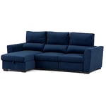 BUDWING Oliver Canapé Convertible d'angle Lit Chaise Longue Coffre Réversible Droite et Gauche (Bleu)