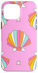 iPhone 16 Pro Max Cute Seashells Ocean Bright Rainbow on Pink Case