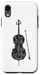 Coque pour iPhone XR Cello et Archet (Noir Ancien) Violoncello