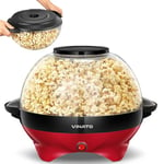 VINATO Machine a Pop Corn, Machine à Pop Corn 5L Grande pour la Maison, avec Revêtement Antiadhésif et Surface de Chauffe Amovible, Machine Pop Corn Silencieuse et Rapide