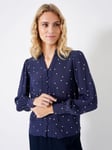 Crew Clothing Anais Ladder Lace Blouse, Navy Blue