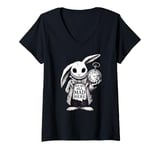 Womens Alice in Wonderland - We're All Mad Here Rabbit Hatter Quote V-Neck T-Shirt